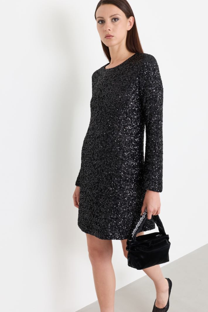 Short sequin dress - BLACK - Intrend - 2