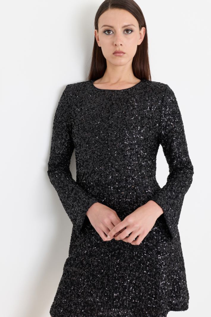 Short sequin dress - BLACK - Intrend - 3