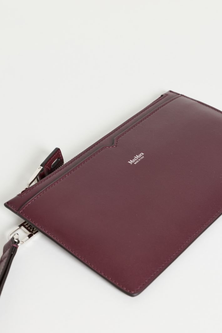 Leather Pouch with Wrist Strap - BORDEAUX - Intrend - 2