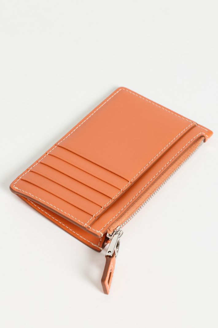 Porte-cartes en cuir - ORANGE - Intrend - 2
