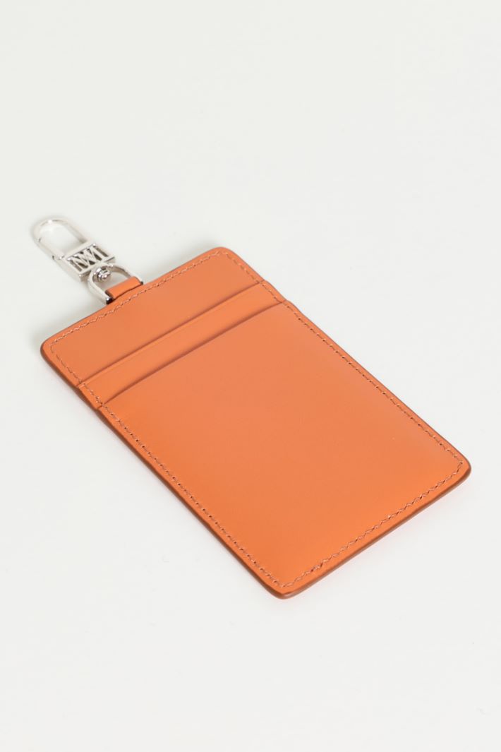 Leather badge holder - ORANGE - Intrend - 2
