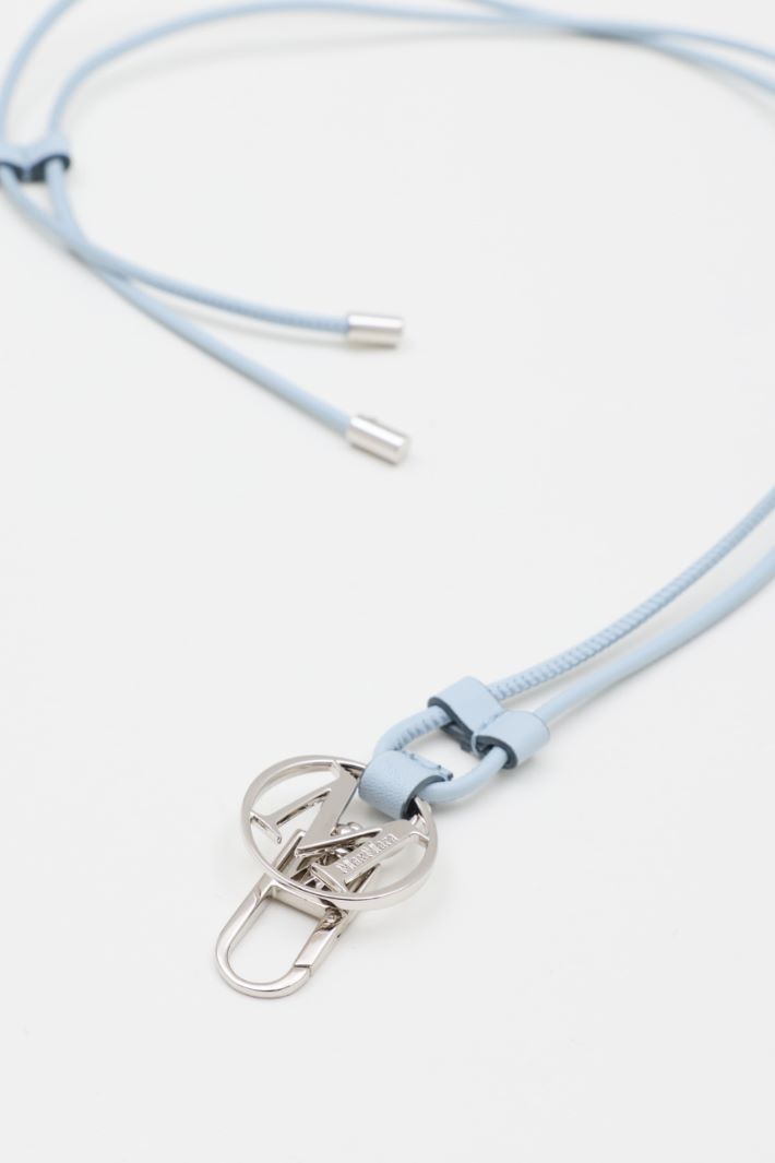 Leather cord necklace - LIGHT BLUE - Intrend - 2