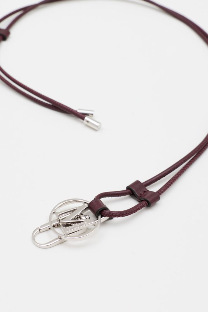 Leather cord necklace - BORDEAUX - Intrend - 2