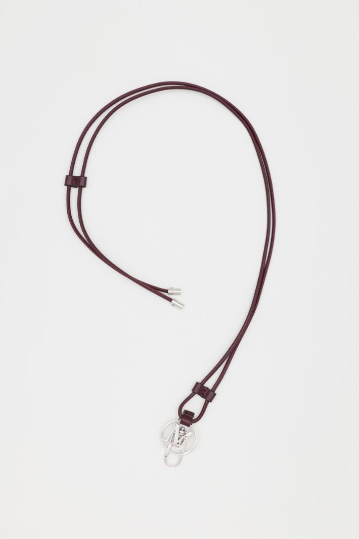 Leather cord necklace - BORDEAUX - Intrend