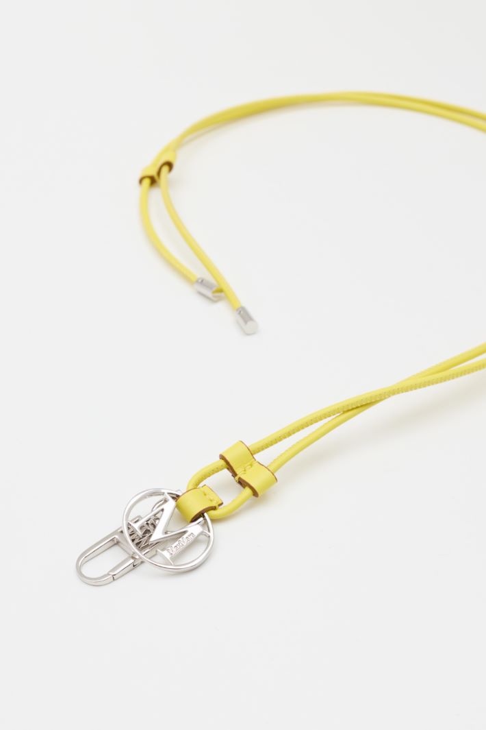 Leather cord necklace - YELLOW - Intrend - 2