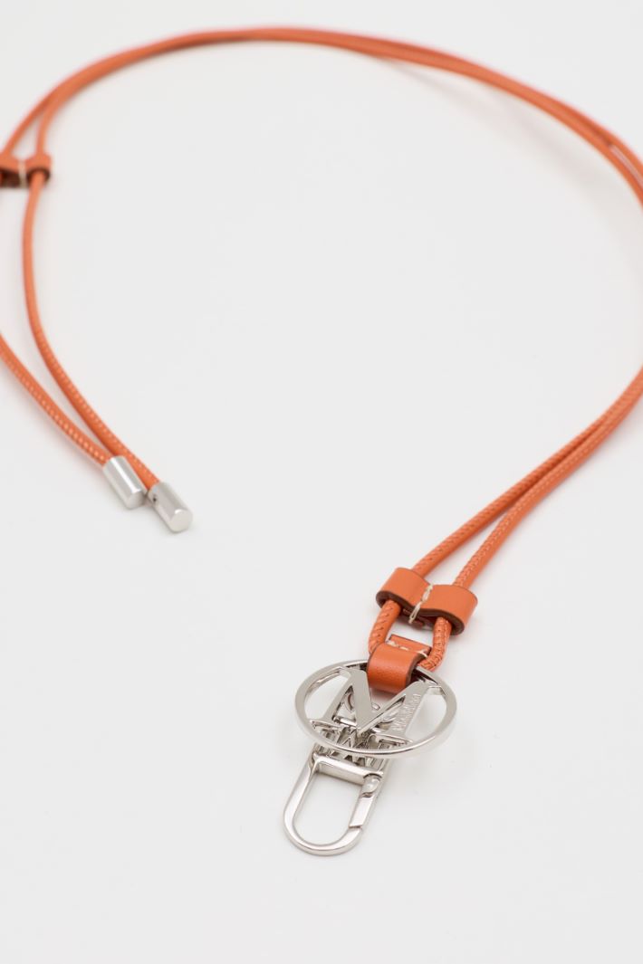Leather cord necklace - ORANGE - Intrend - 2