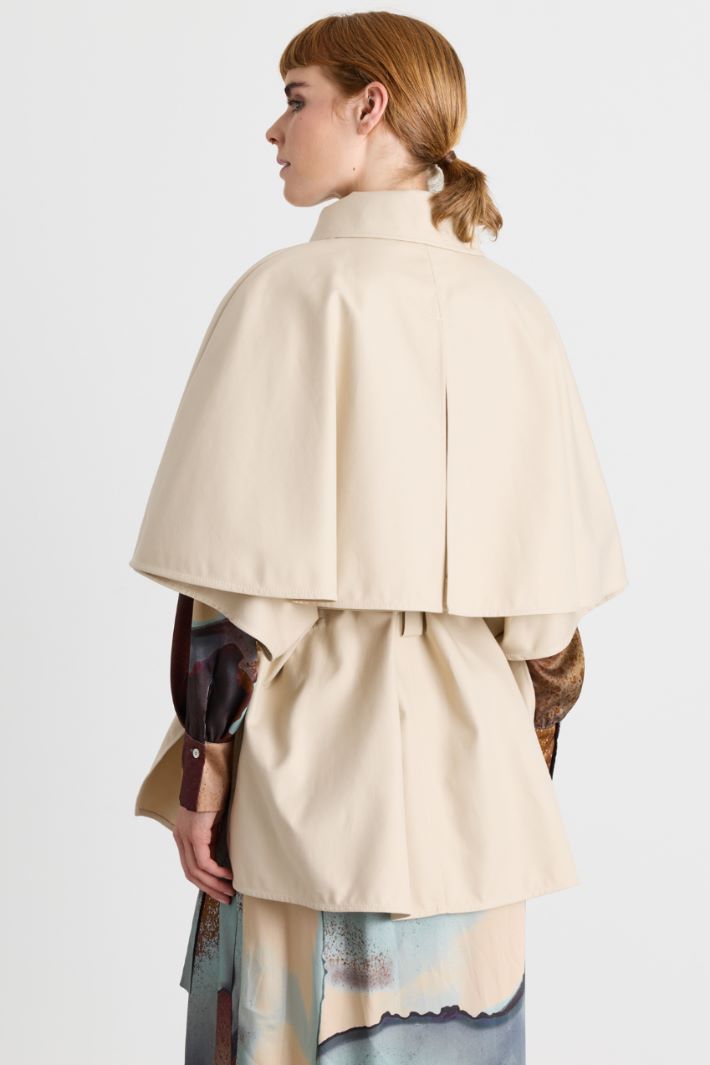 Water-repellent Gabardine Cape - BEIGE - Intrend - 4