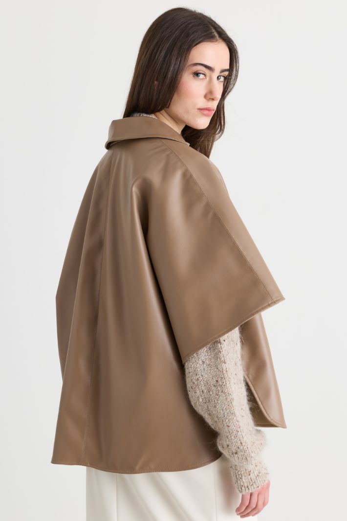 Reversible Double-Breasted Cape - CAMEL - Intrend - 5
