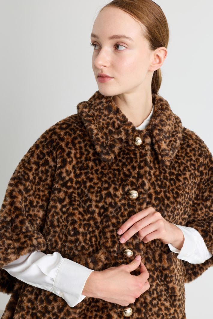 Jacquard cape jacket - ANIMAL - Intrend - 3