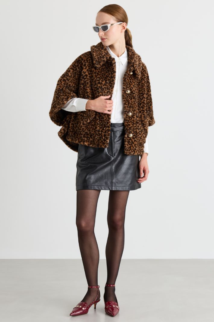 Jacquard cape jacket - ANIMAL - Intrend