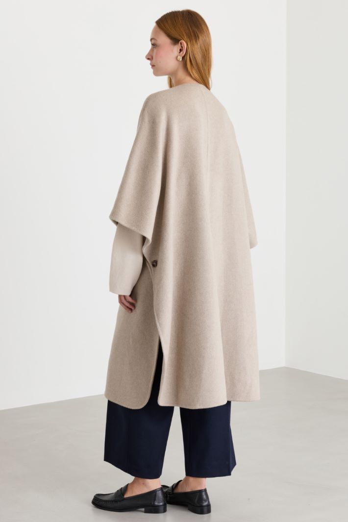 Cappa lunga in drap - BEIGE - Intrend - 4