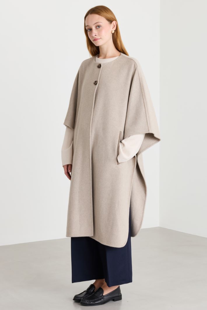 Cappa lunga in drap - BEIGE - Intrend - 2