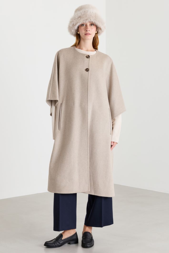 Cappa lunga in drap - BEIGE - Intrend