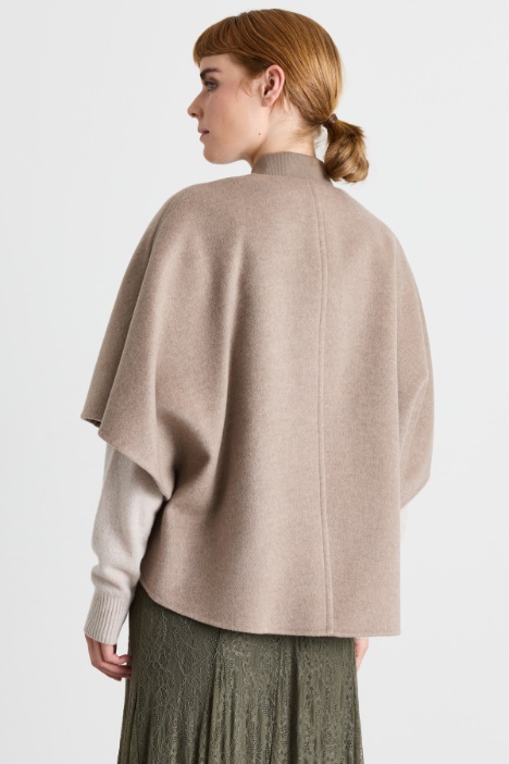 Cappa in drap con collo a bomber