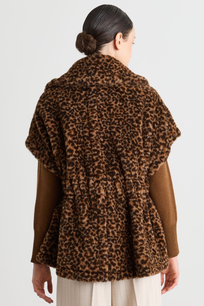 Cappa jacquard con maxi rever - ANIMALIER - Intrend - 4