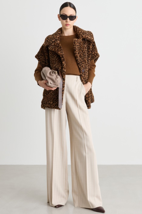 Cappa jacquard con maxi rever - Intrend