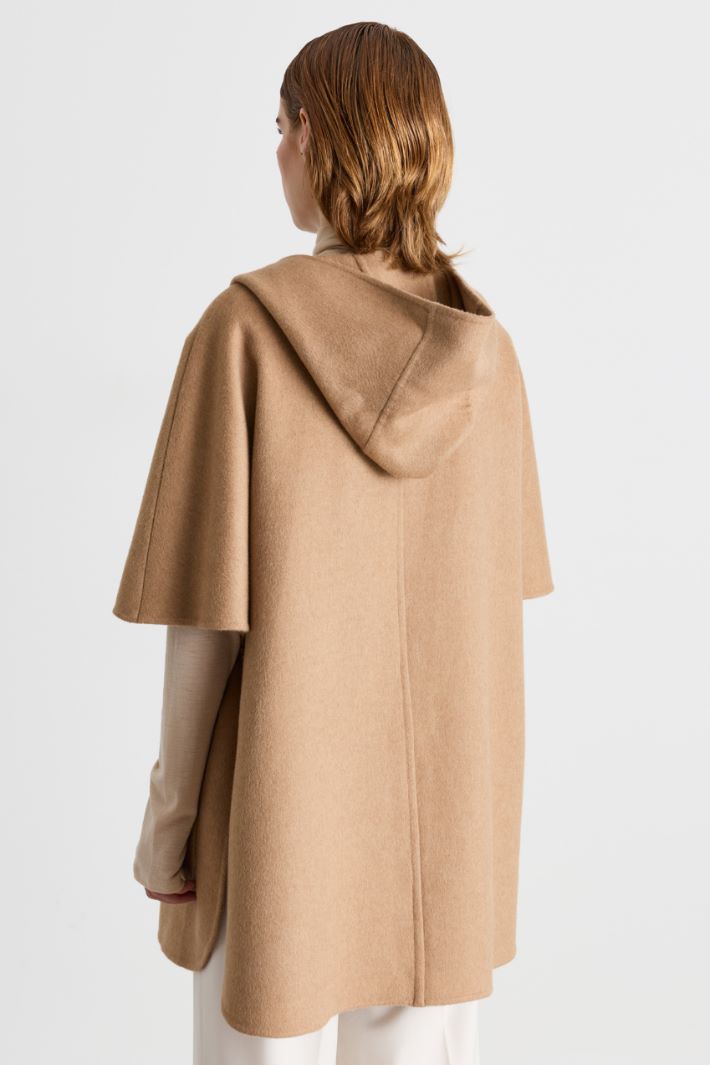 Cape with leather belt - CAMEL - Intrend - 4