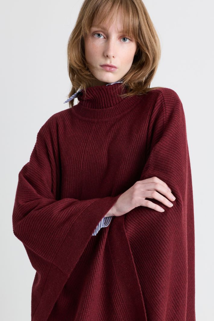 Cashmere cape - BORDEAUX - Intrend - 4