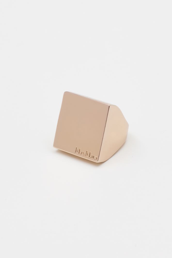 Quadratischer Ring mit Schriftzug - GOLD - Intrend