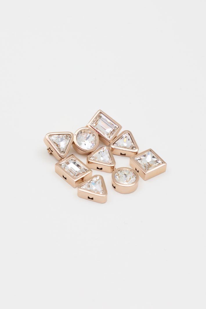 Kristall-Brosche - GOLD - Intrend