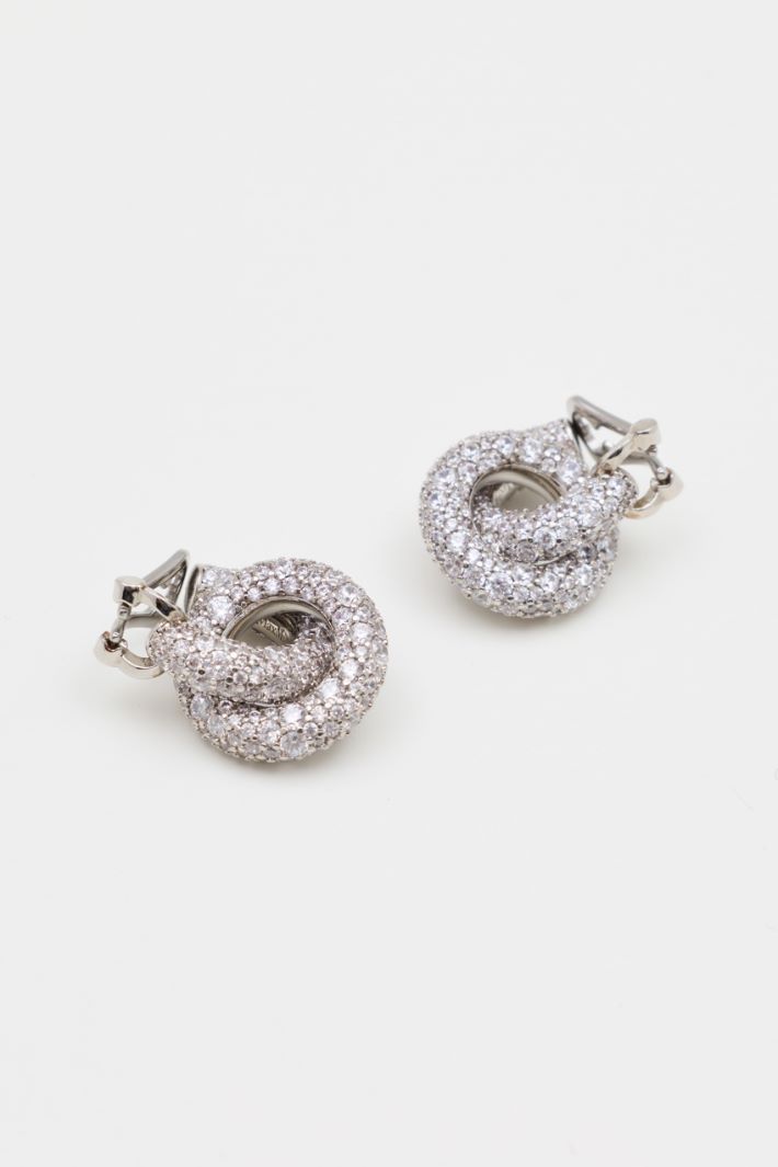 Diamanté Hoop Earrings - SILVER - Intrend - 2
