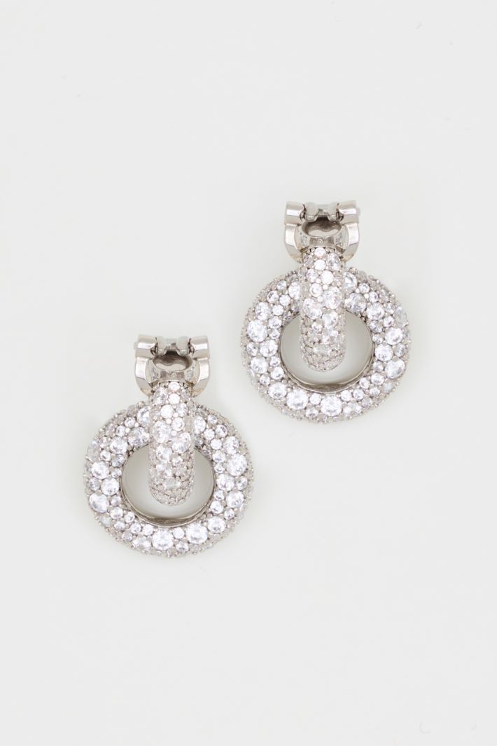 Diamanté Hoop Earrings - SILVER - Intrend