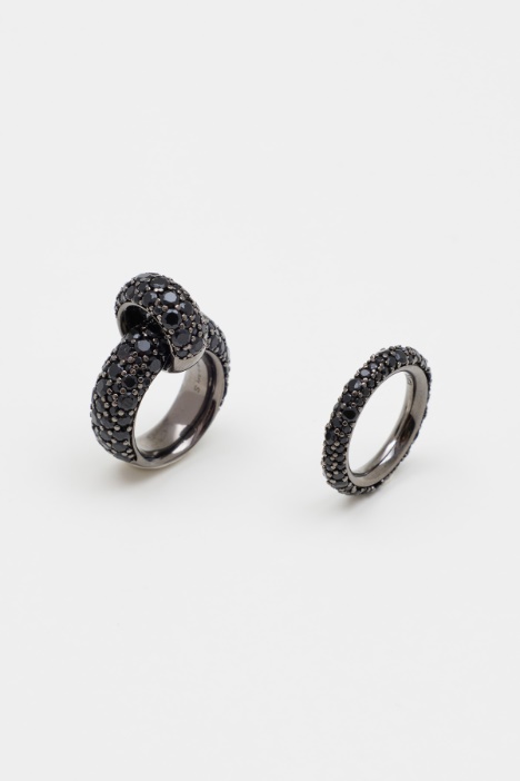 Rhinestone Ring Set - Intrend