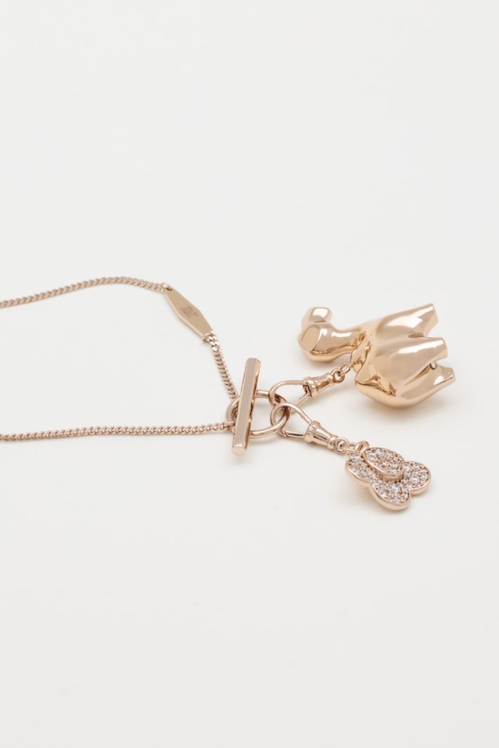 Lange Halskette mit Anhängern - GOLD - Intrend - 2