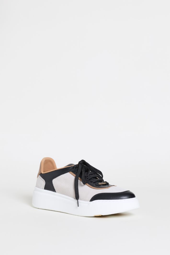 Colour-block leather trainers - WHITE - Intrend - 2