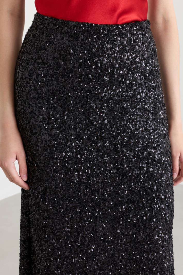 Sequin midi skirt - BLACK - Intrend - 3