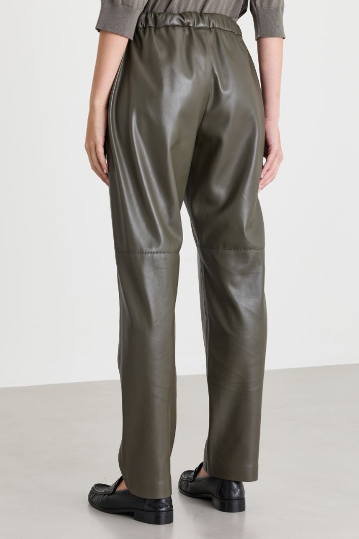 Coated Jersey Carrot-Fit Trousers - GREEN - Intrend - 4