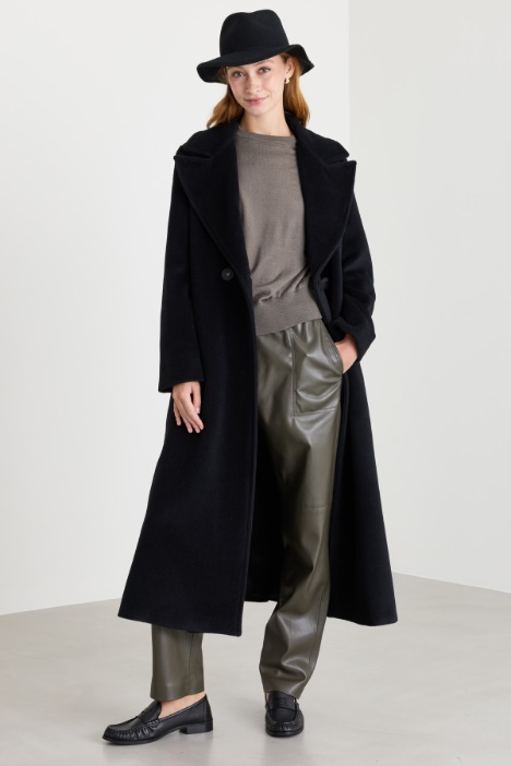 Coated Jersey Carrot-Fit Trousers - Intrend