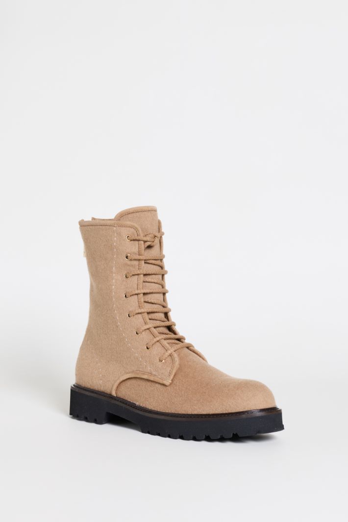 Water-Repellent Camel Combat Boot - CAMEL - Intrend - 2