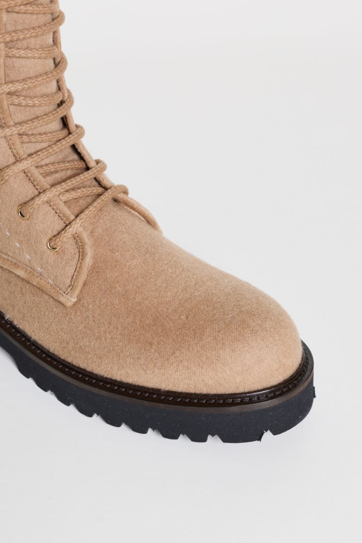 Water-Repellent Camel Combat Boot - CAMEL - Intrend - 4