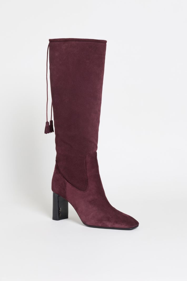 Supple Suede Boots - BORDEAUX - Intrend - 2