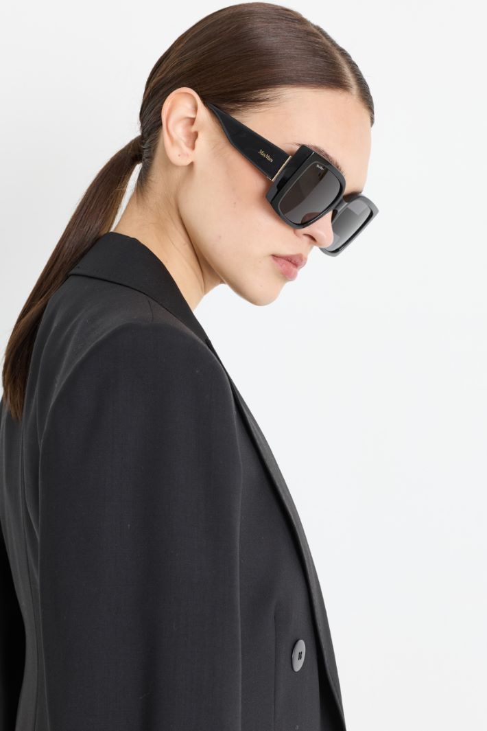 Occhiali da sole squadrati oversize - NERO - Intrend - 3