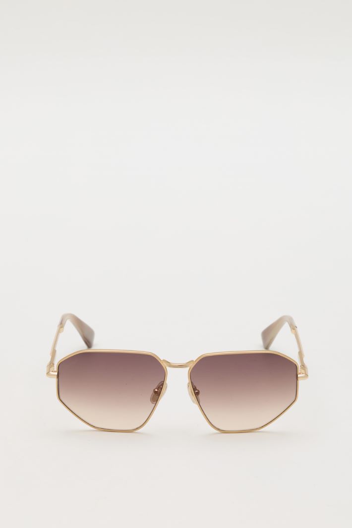 Occhiali da sole geometrici - ORO ROSA - Intrend