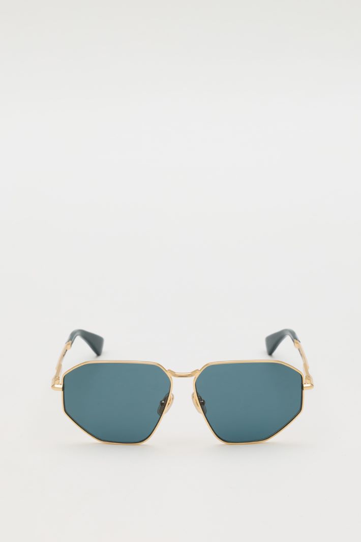 Occhiali da sole geometrici - ORO BLU - Intrend