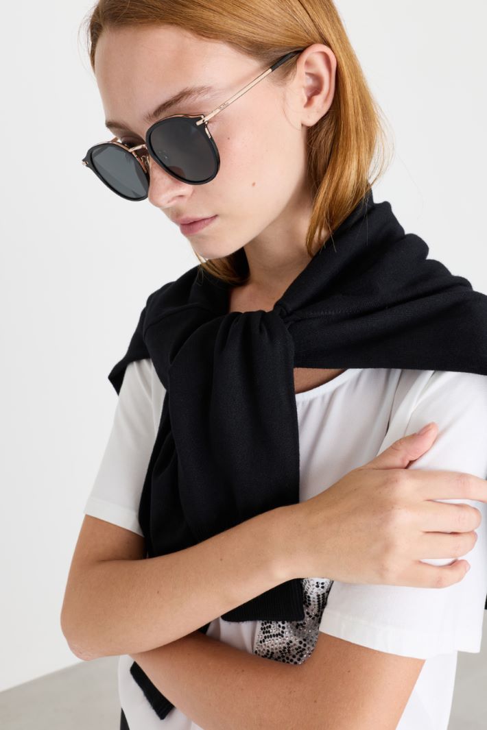 Round sunglasses - BLACK - Intrend - 3