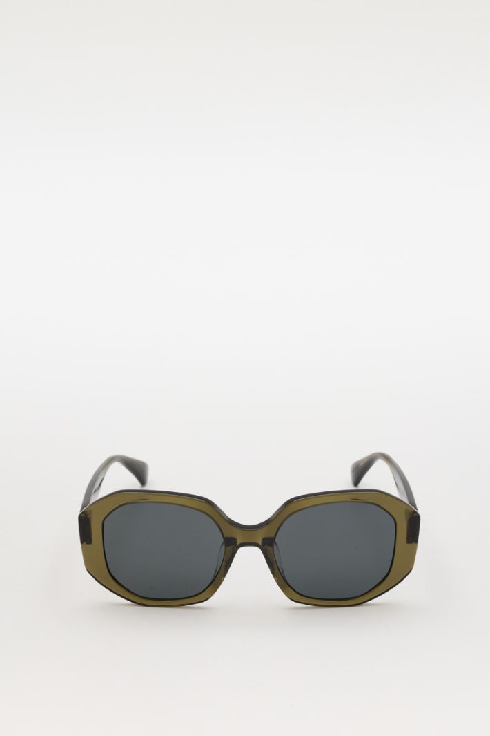 Occhiali da sole oversize in acetato - VERDE - Intrend