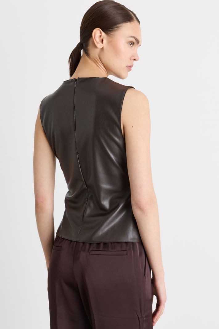 Top in jersey spalmato - MARRONE - Intrend - 4