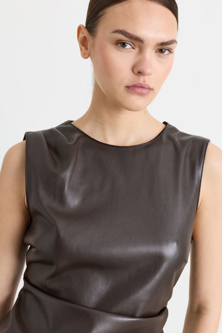 Top in jersey spalmato - MARRONE - Intrend - 3