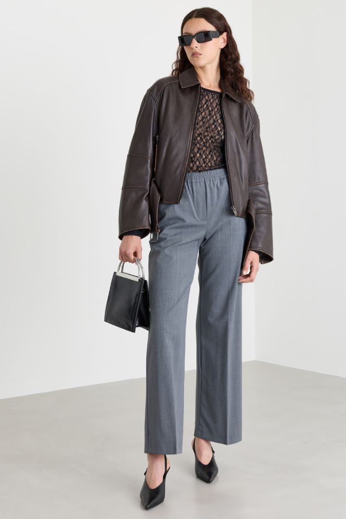 T-shirt in pizzo - NERO  - Intrend