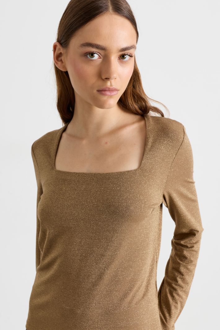 T-shirt con scollo squadrato - CAMMELLO - Intrend - 3