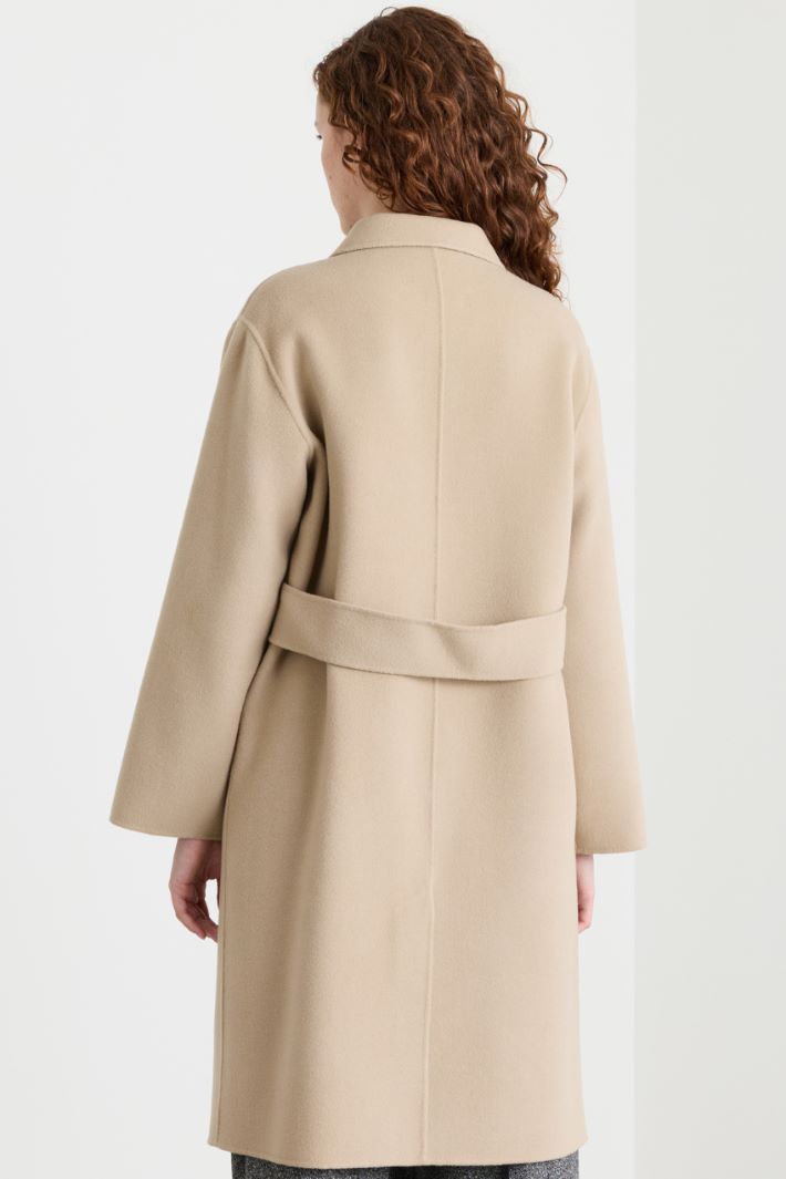 Single-breasted belted coat - BEIGE - Intrend - 4