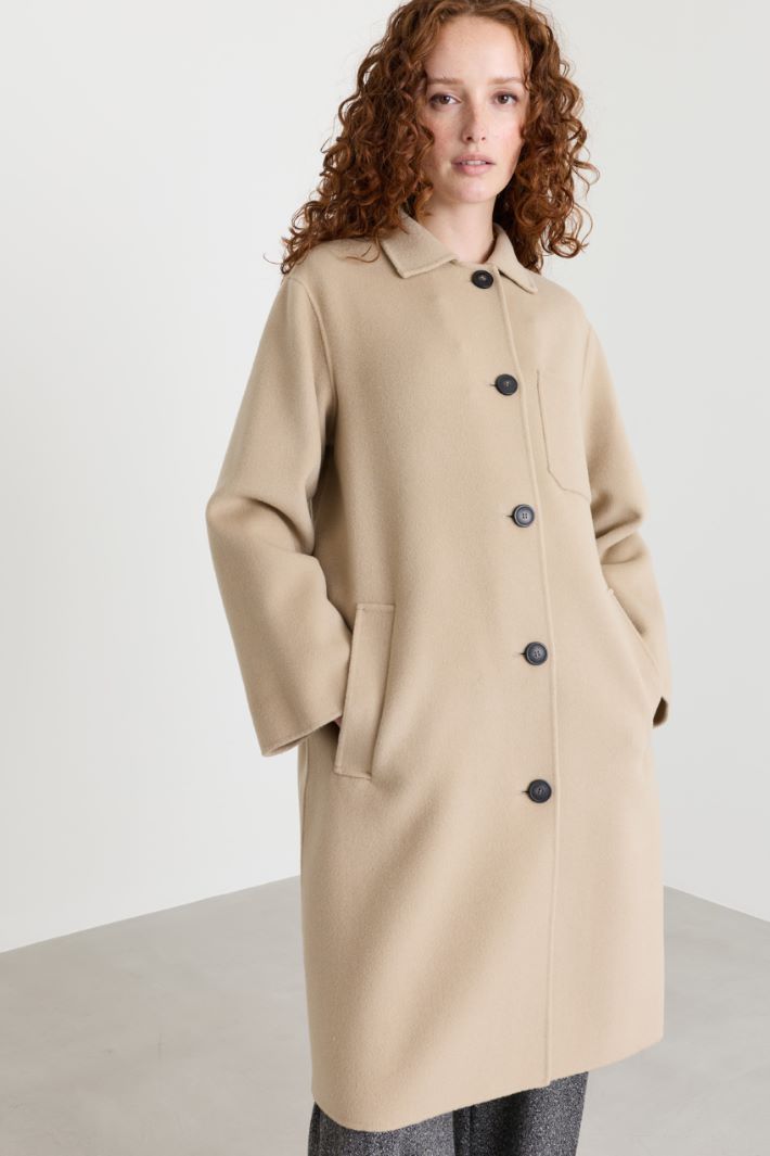 Single-breasted belted coat - BEIGE - Intrend - 2