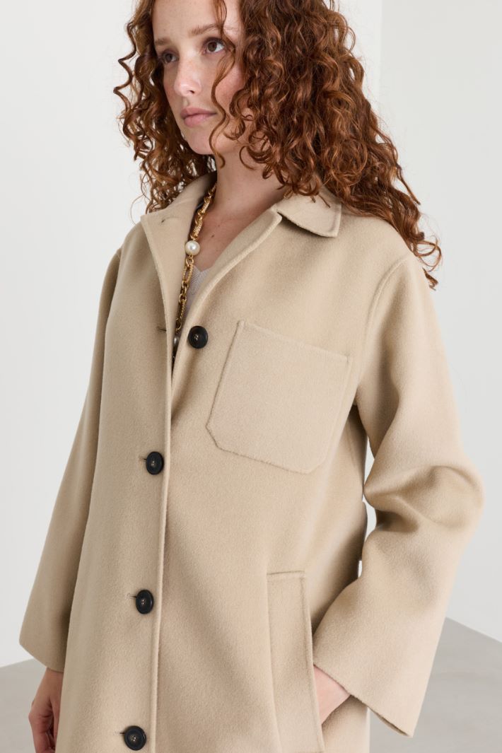 Single-breasted belted coat - BEIGE - Intrend - 3