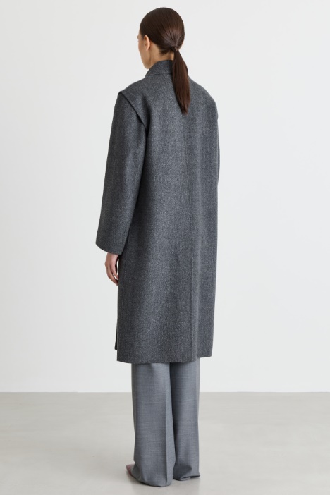 Cappotto doppiopetto in drap di lana