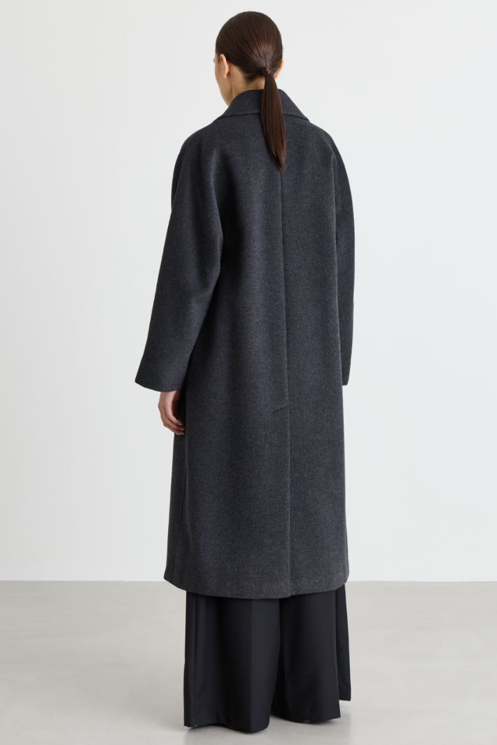 Double-breasted coat with detachable collar - GREY - Intrend - 4