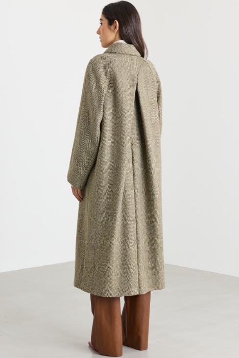 Cappotto in chevron di lana
